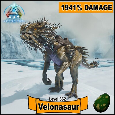 ARK Survival Ascended PC/PS5/XBOX PVE   VELONASAUR   1941 Damage Level 362