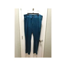 Calvin Klein Woman NWT Size 3X Velour Sweat Pants Blue Turquoise Pull On