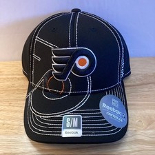  NWT PHILADELPHIA FLYERS Reebok Black/White/Orange NHL Fitted Hat S/M 