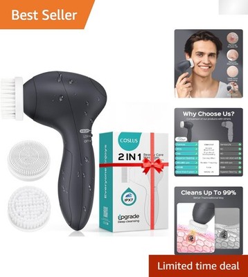 Multi-User Portable Face Scrubber with Interchangeable Heads - For Home & Travel