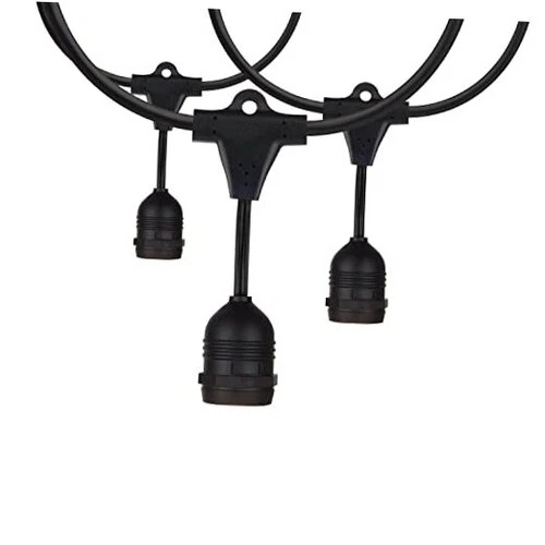  S8039 Incandescent Indoor/Outdoor String 24 Feet - Bulbs Not Included Black - Picture 1 of 7