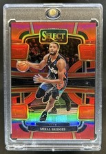 2023-24 Panini Select Mikal Bridges Red Prizm Concourse #/199 Nets
