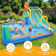 Ktaxon Inflatable Bounce House with Double Slides, Swimming Pool, Climbing Wall