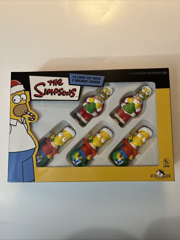 The Simpsons Indoor/Outdoor Christmas Lights 10 Light Set Covers Kurt S Adler