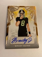 2025 Leaf Trinity BRADY QUINN Auto Rookie Card NCAA CFB QB Prospect RC #23/75. rookie card picture