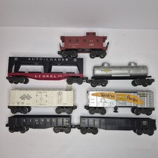 Lionel O Gauge Lot Of 7 Tanker Caboose Gondola Milk Car Auto Loader "READ"