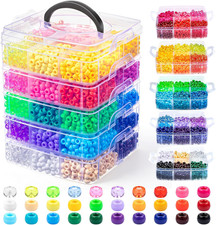 5400Pcs Pony Beads, 30 Assorted Colored Beads for Bracelets Making Kandi Friends