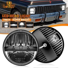 7" Round LED Headlight Black High/Lo Beam Bulb For Chevy C10/C20/C30 Pickup Nova