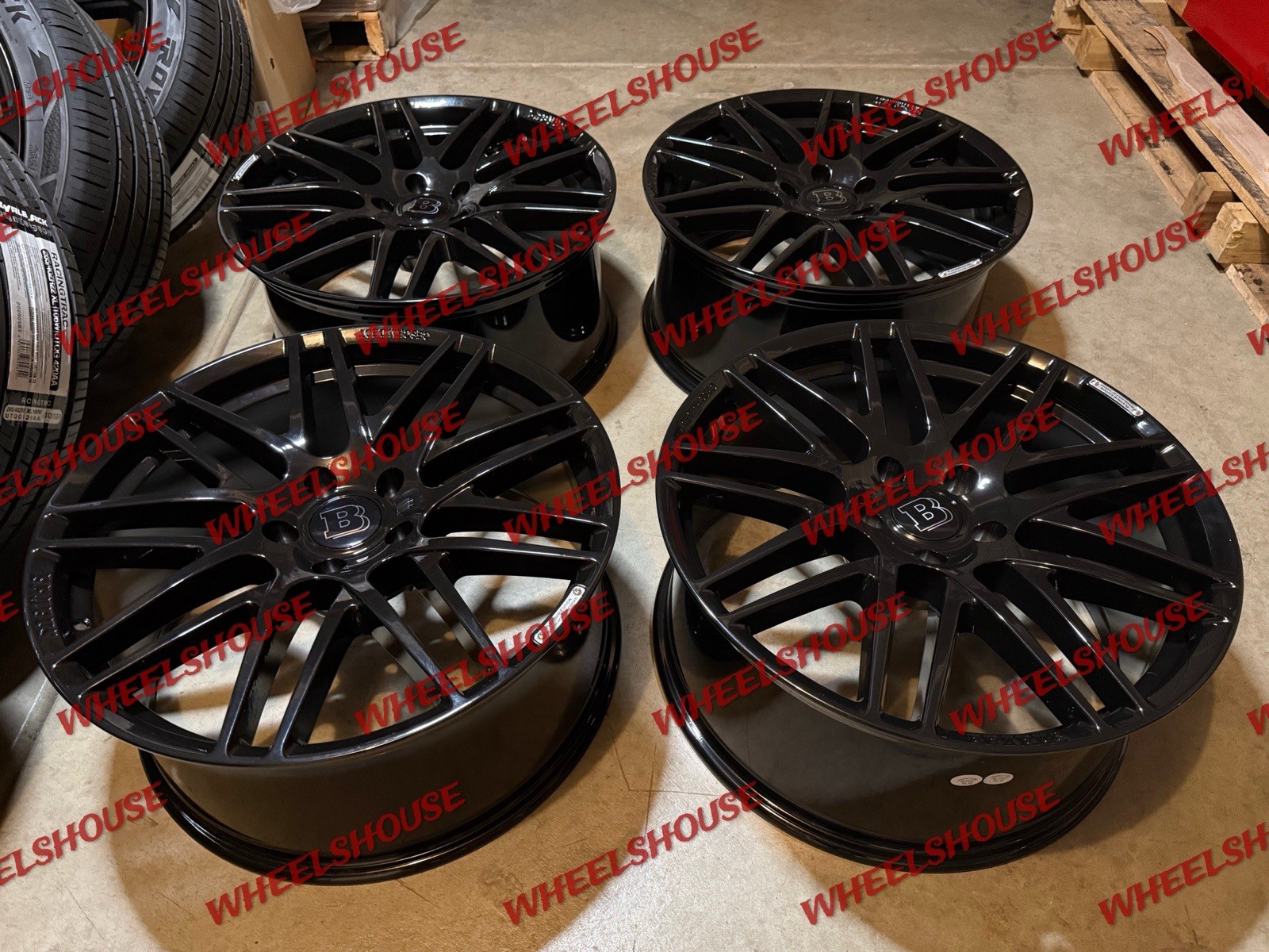 22x10 BRABUS WHEELS GLOSS BLACK RIMS 5x130 G WAGON G500 G550 G55 G63 FULL SET