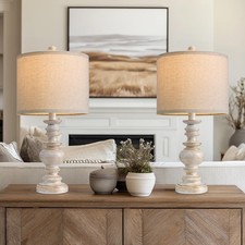 BOBOMOMO 20 Retro Table Lamps Set of 2 - Farmhouse Lamp for Living Room with ...