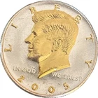 DANBURY MINT 2005-P KENNEDY HALF DOLLAR COLLECTION-LAYERED 24 K Gold .999 SILVER