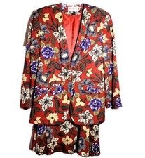 VTG Sophisticates By Pendleton Petites Blazer Skirts Floral Suit Set Multicolor