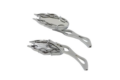 Fireball Mirror Set Chrome fits Harley Davidson