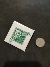 Beaver Canoe - Built By Omer Stringer - Pinback Pin Button Vintage