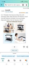 Uuoeebb 4 in 1 Bedside Crib, Bassinet, Baby Crib with Changing Table.......
