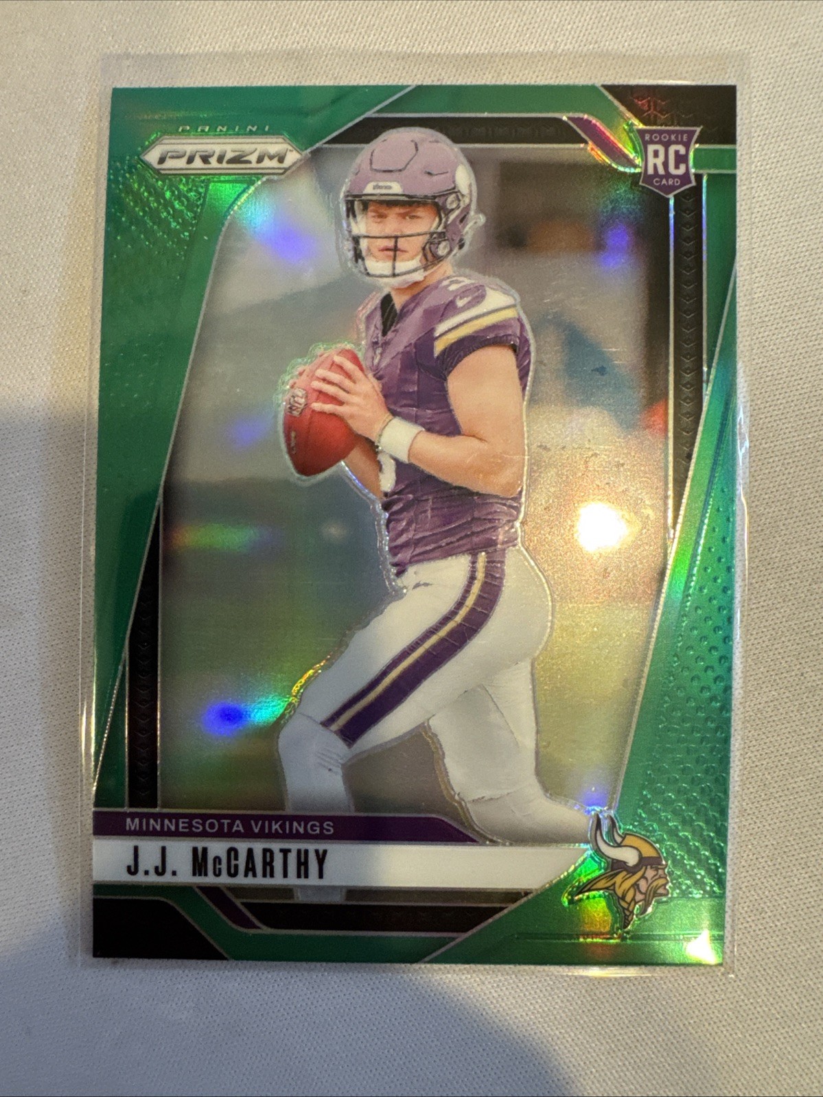 2024 Panini Prizm - Rookies J.J. McCarthy #400 Green Prizm (RC)