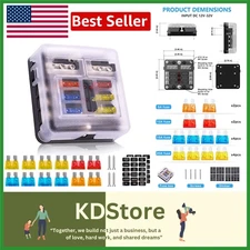 6-Way Waterproof 12V/24V Fuse Box with LED Indicator for Marine & Automotive