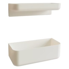 2 PCS Adhesive Plastic Floating Shelves Wall Mounted Shower Caddy Organizer