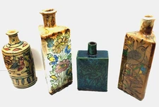 IZNIK PERSIAN CERAMIC BOTTLES - Set of 4 - Antique