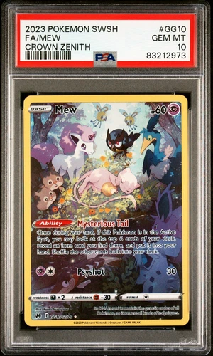 POKEMON FA/MEW 2023 SWORD AND SHIELD CROWN ZENITH #GG10 PSA 10