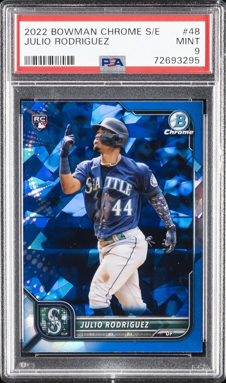 2022 BOWMAN CHROME SAPPHIRE EDITION #48 JULIO RODRIGUEZ ROOKIE RC PSA 9