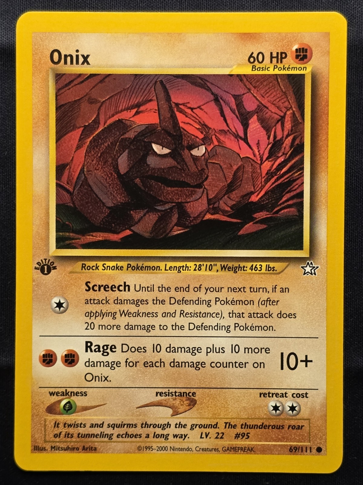 Onix 69/111 1st Edition Neo Genesis Pokemon Card MINT 2000 WOTC