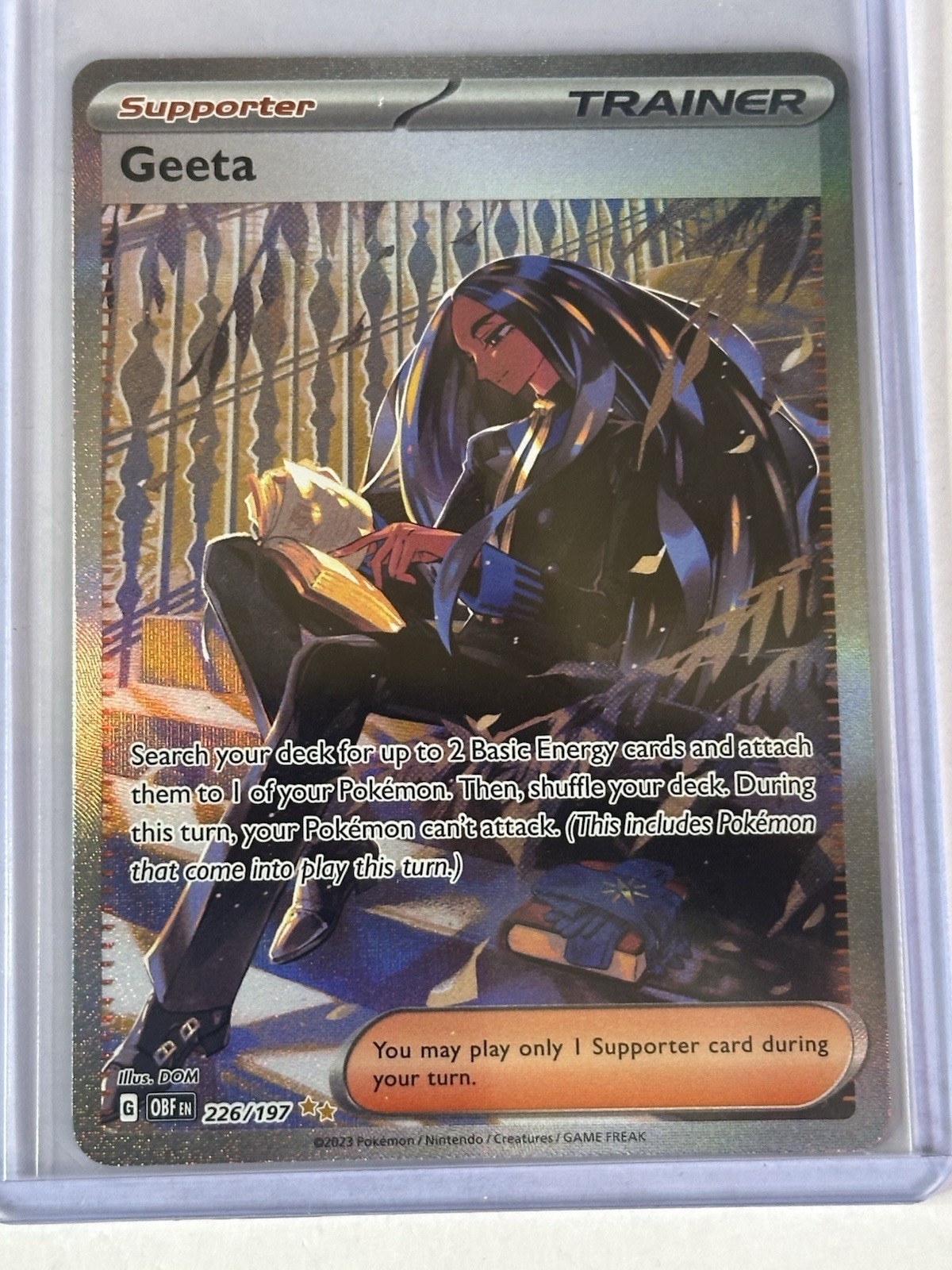 Geeta - 226/197 - Pokemon Obsidian Flames Special Illustration Rare Card NM