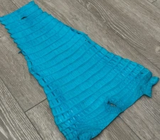 Turquoise Genuine Caiman Crocodile Tail belly Hide Leather alligator Croc 624
