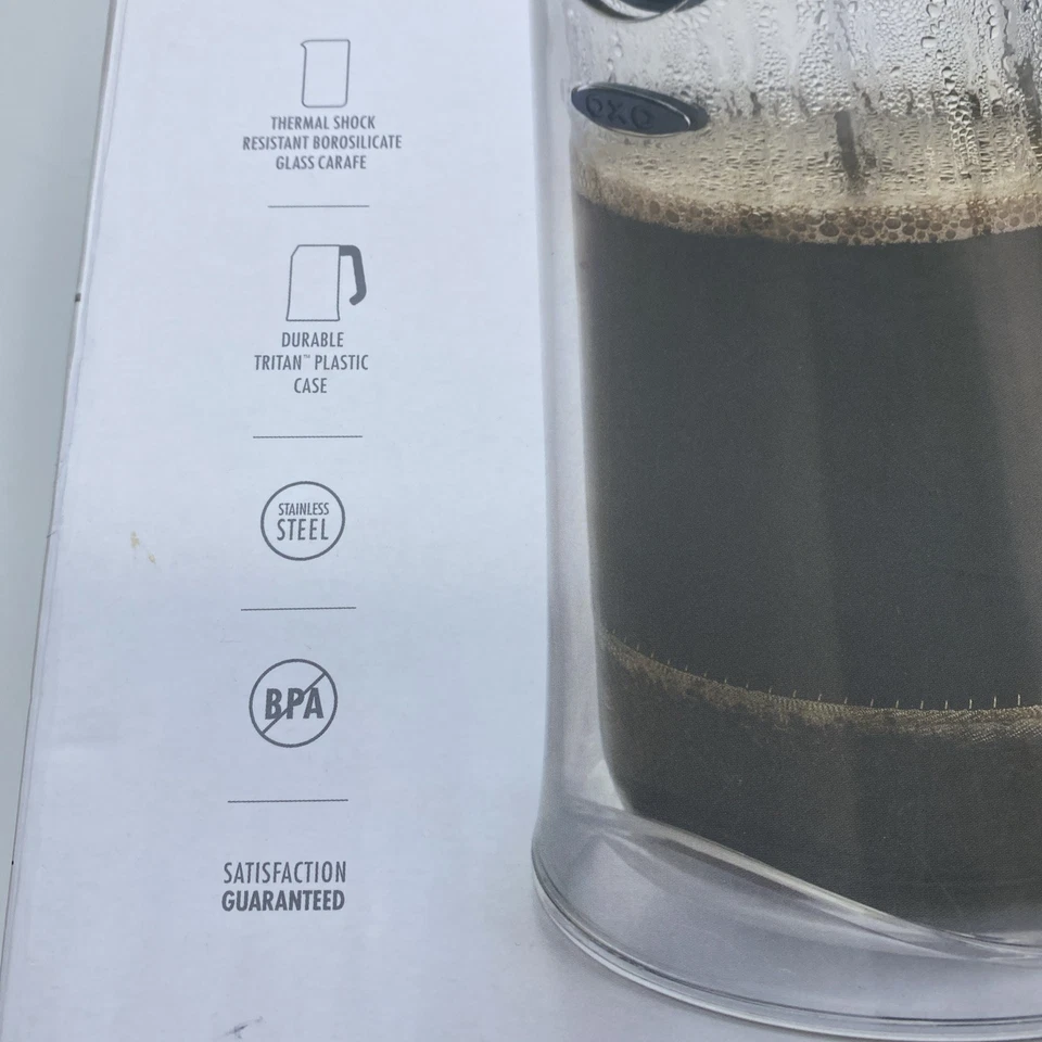 OXO Prensa Francesa Buenos Agarres 8 Tazas Impacto Duradero Tritan Jarra Foto 3 de 4