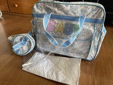Vintage NEW Baby Bag Nappy Bag Diaper Bag Storage Caddy BLUE WITH EXTRAS
