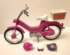 Vtg Barbie 1983 Pink Moped Bike Made Hong Kong, Helmet, Goggles, Backpack, Nice