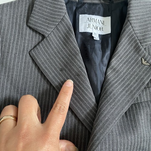 ARMANI JUNIOR BOYS PISTRIPED SUIT BLAZER TROUSERS 8 A - Picture 3 of 12