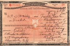 Antique 1925 Prohibition Whiskey Pint Bottle Prescription Doctor Pharmacy Bar NY