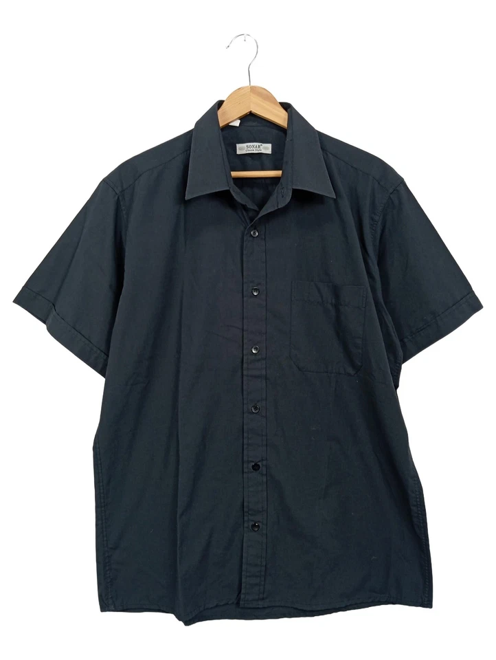 Sonar Clothing Chemise Décontractée Homme Noir Manches Courtes (EU 42) - Photo 1/4