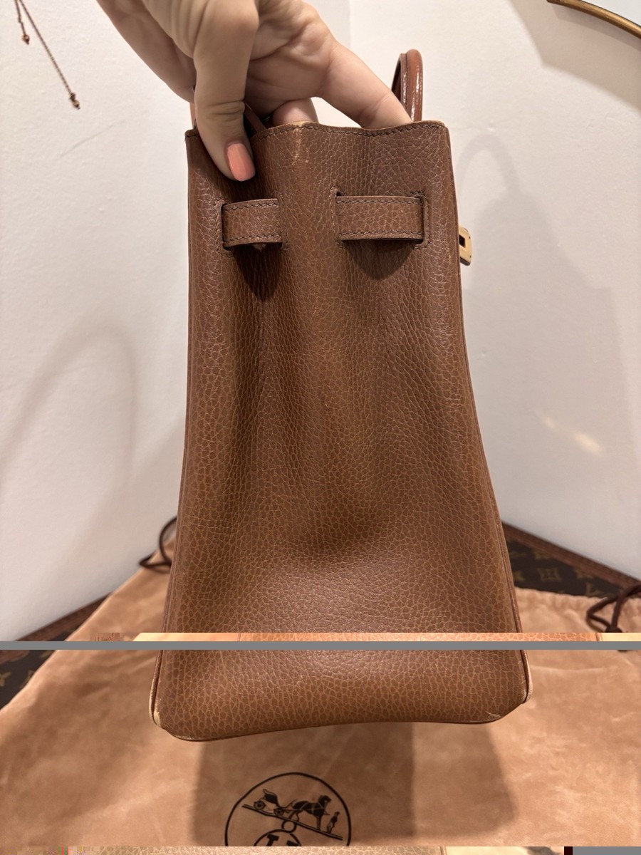 Authentic HERMES Birkin HAC Haut à Courroies 32 brown courchevel