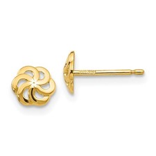 14k Yellow Gold Polished Flower Post Stud Earrings 0.41gm L-6 mm, W-6 mm