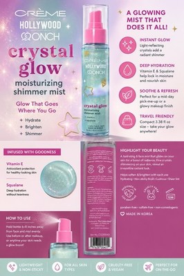 Crème Hollywood Onch Crystal Glow Shimmer Mist w/ Vitamin E + Squalane 3.38 NEW