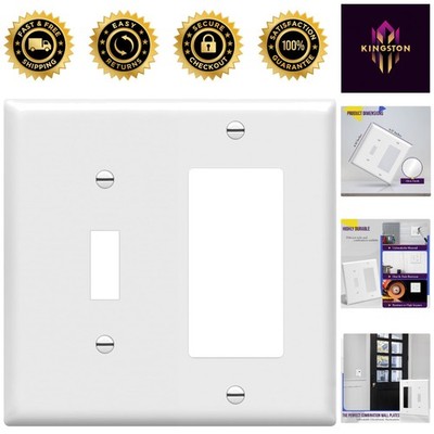 Durable Polycarbonate Wall Plate, 2-Gang Toggle Switch Cover - Easy Installation