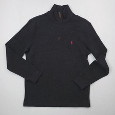 Polo Ralph Lauren Sweater Mens Small Charcoal Gray Quarter Zip Pullover Pony