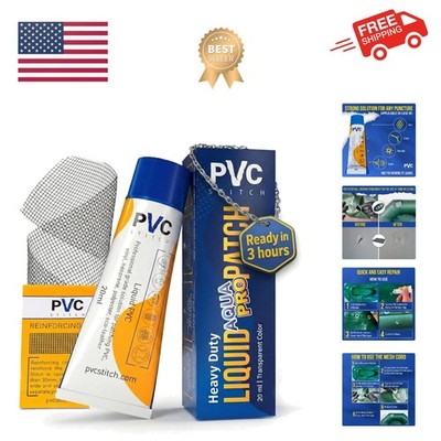 AquaPro Liquid Patch Waterproof Repair Kit for PVC Inflatable Boats, Rafts, I...