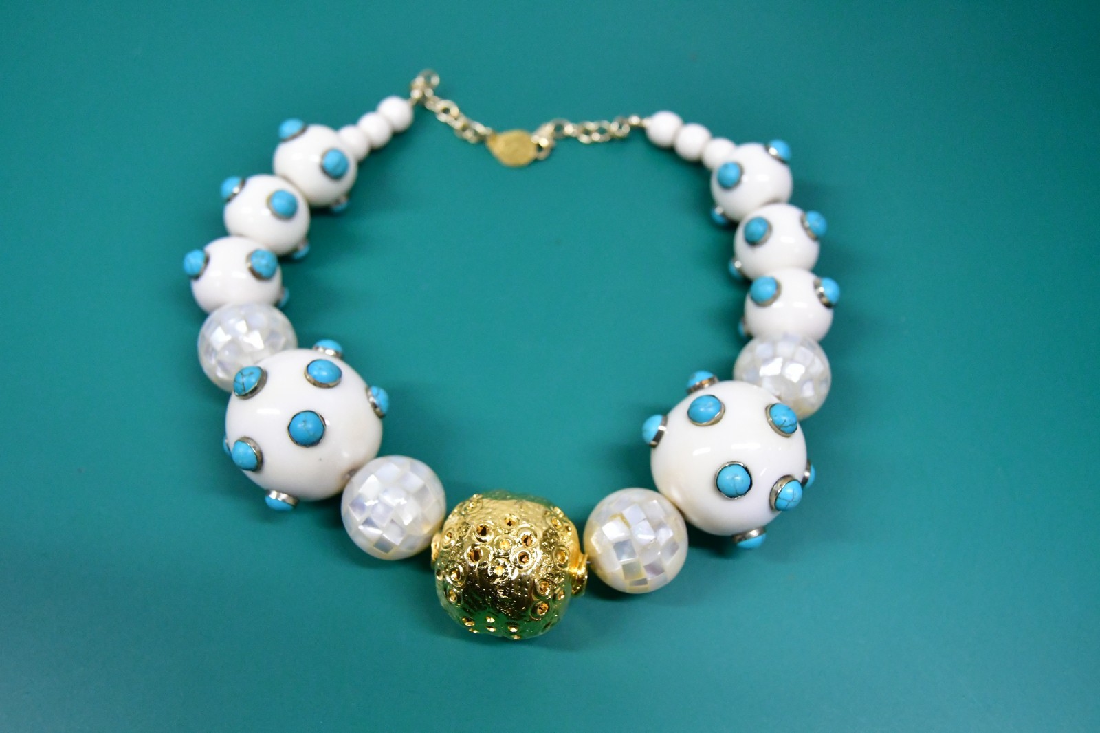 Devon Leigh Chunky Statement Necklace Turquoise M… - image 3
