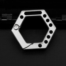 Titanium Alloy Hex Keychain Clip EDC Carabiner Key Ring Holder for Keys Bags