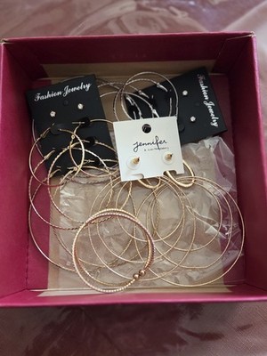 3 Sets of Earrings, Costume Jewelry, pierced & 1 Bracelet New Never Used
