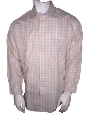 New Brooks Brothers 17-2/3 (Large) Beige Checks Cotton Non-Iron Dress Shirt
