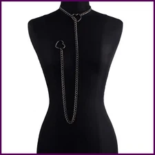 Heart Slip Chain Necklace For Women Punk Rock Love Chain Choker Necklace