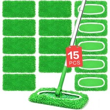 15Pcs Reusable Microfiber Mop Pads Compatible with Sweeper Mop, Replacement W...