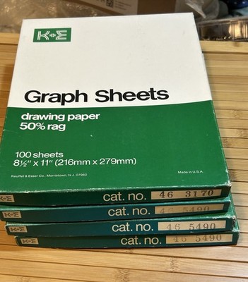 Vintage Keuffel & Esser K+E Graph Sheets 50% Rag Paper Lot of 4 Boxes