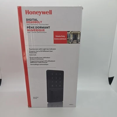 Honeywell 8635212 Matte Black Electronic Deadbolt Lighted Keypad Touchscreen - Image 1 of 4
