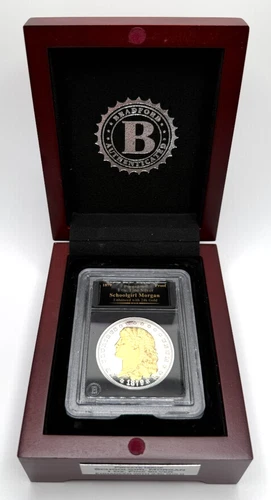 Private Issue 1879 Schoolgirl Morgan Proof, Enhanced with 24K Gold, 1 oz Silver