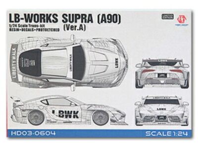 Hobby Design 1/24 Toyota Supra LB Works A90 Ver.A Trans Kit Car Model HD03-0604